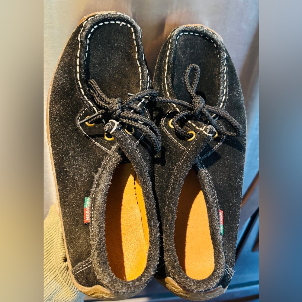 Women’s black suede slip-on loafers size 7